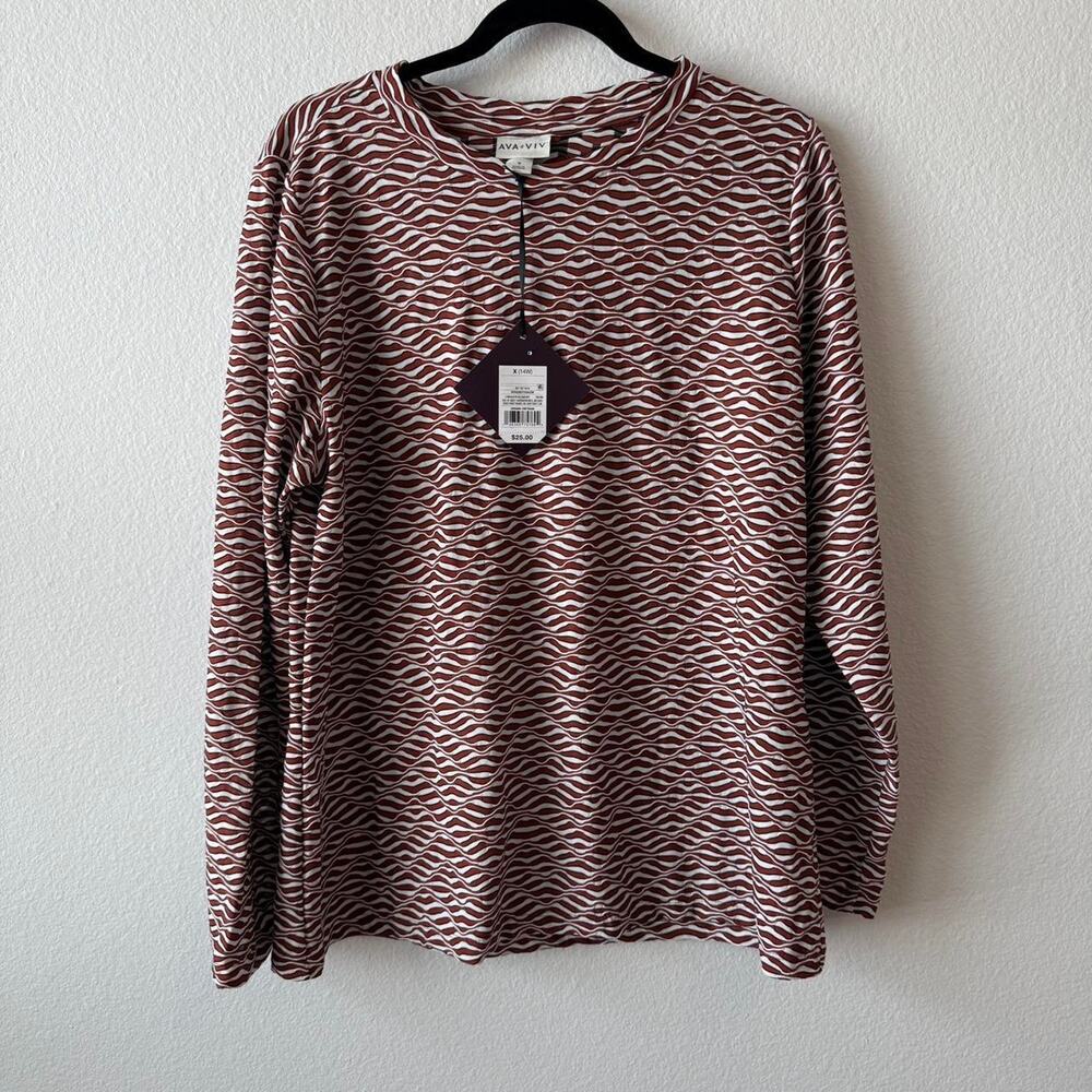 Burnt orange and white striped